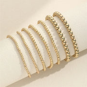 New Beaded Bracelets for Women – Handmade Charm Link Chain & Gold Color Beads