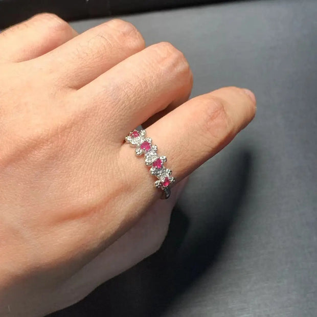 Natural Ruby Ring Adjustable  Ring
