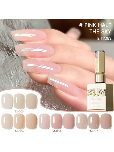 Nude Pink Gel Nail Polish Set – 4 Chic Shades for Natural, Elegant Manicures