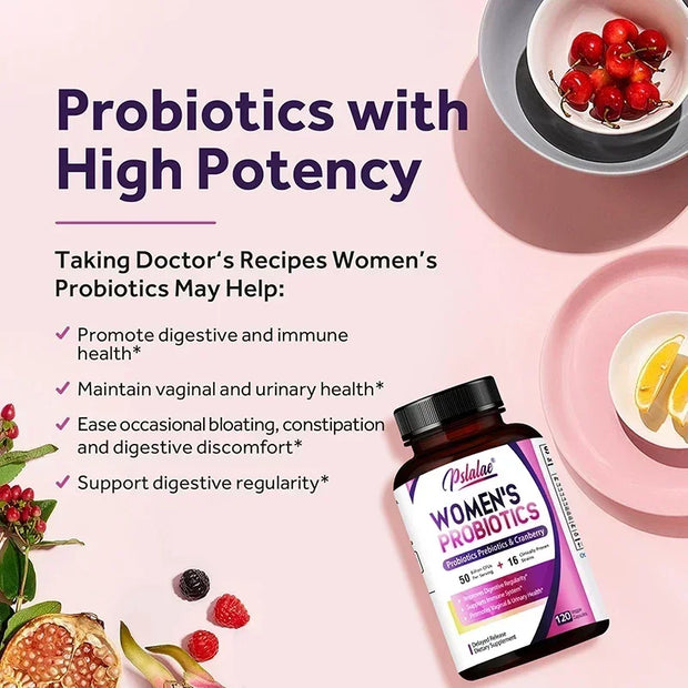 Women’s Probiotic Supplement – 50 Billion CFUs with Cranberry & Prebiotics | Supports Digestion, Immunity & Vaginal Health