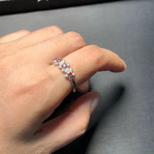 Natural Ruby Ring Adjustable  Ring