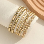 New Beaded Bracelets for Women – Handmade Charm Link Chain & Gold Color Beads