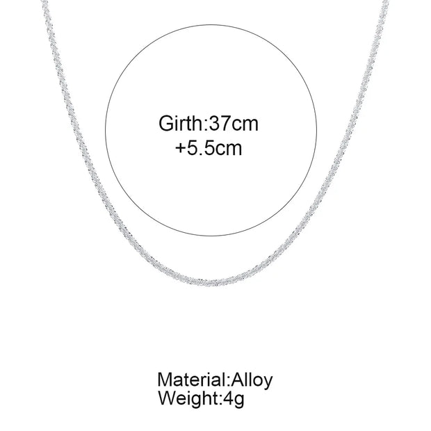 Sparkling Silver Clavicle Necklace