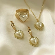 3-Piece Round Pearl Jewelry Set – Elegant Vintage Style for Women