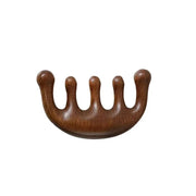 Sandalwood Massage Comb – Five-Tooth Whale Comb & Scalp Massager | Relaxing Hair & Body Wellness Tool