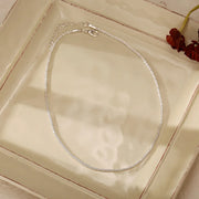 Sparkling Silver Clavicle Necklace