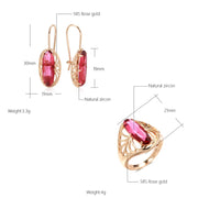 Luxury Oval Pink Zircon Jewelry Set