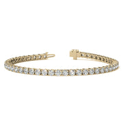 14K Gold Overlay 6ctw Moissanite 3mm Tennis Bracelet