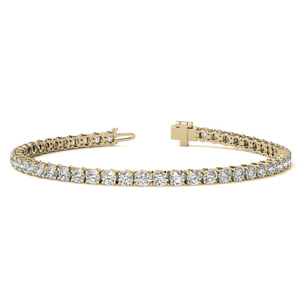 14K Gold Overlay 6ctw Moissanite 3mm Tennis Bracelet