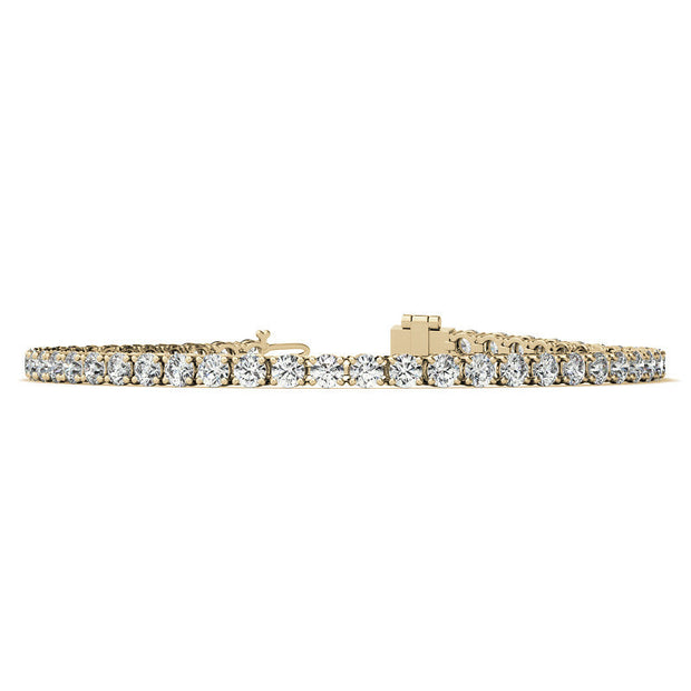 14K Gold Overlay 6ctw Moissanite 3mm Tennis Bracelet