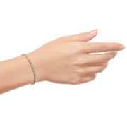 14K Gold Overlay 6ctw Moissanite 3mm Tennis Bracelet