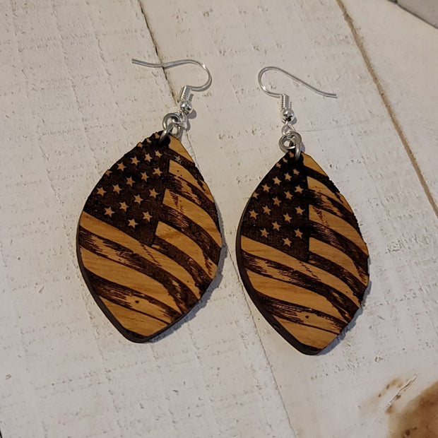 American Flag Dangle Earrings #2