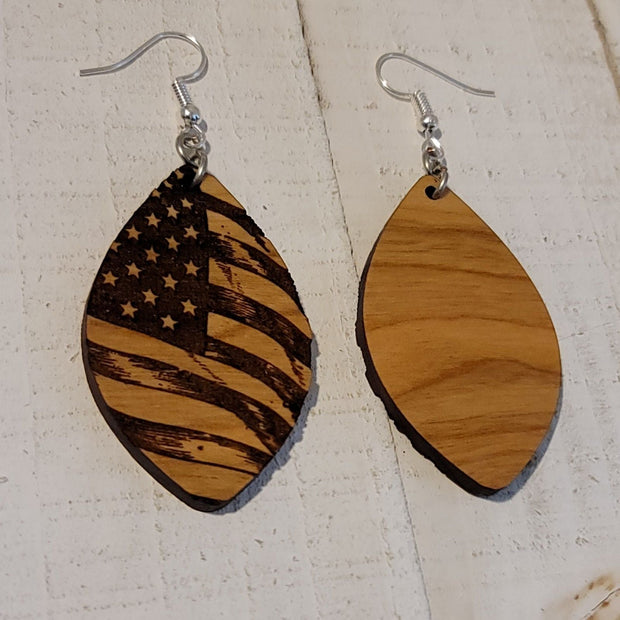 American Flag Dangle Earrings #2