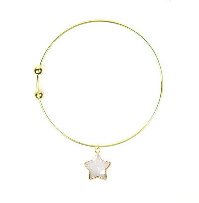 Moonstone Star Adjustable Bangle Bracelet