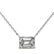 2CTW Lab-Grown Emerald-Cut Diamond Solitaire Pendant – 14K Gold