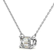 2CTW Lab-Grown Emerald-Cut Diamond Solitaire Pendant – 14K Gold