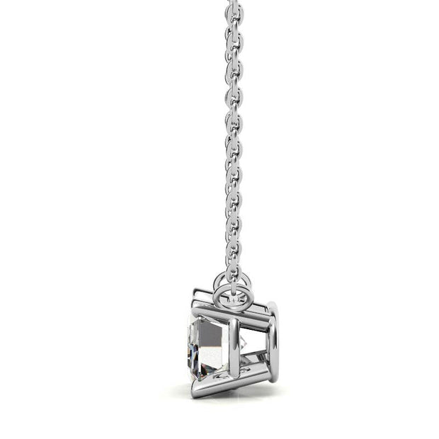 2CTW Lab-Grown Emerald-Cut Diamond Solitaire Pendant – 14K Gold