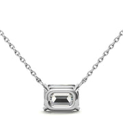 2CTW Lab-Grown Emerald-Cut Diamond Solitaire Pendant – 14K Gold