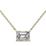 2CTW Lab-Grown Emerald-Cut Diamond Solitaire Pendant – 14K Gold