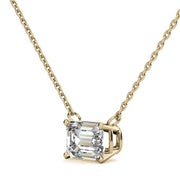 2CTW Lab-Grown Emerald-Cut Diamond Solitaire Pendant – 14K Gold