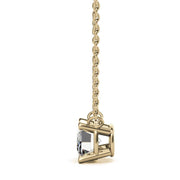 2CTW Lab-Grown Emerald-Cut Diamond Solitaire Pendant – 14K Gold