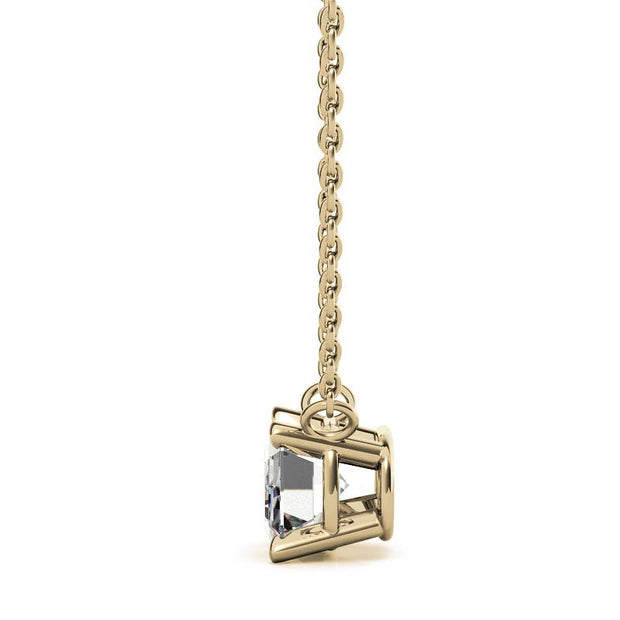 2CTW Lab-Grown Emerald-Cut Diamond Solitaire Pendant – 14K Gold