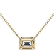 2CTW Lab-Grown Emerald-Cut Diamond Solitaire Pendant – 14K Gold