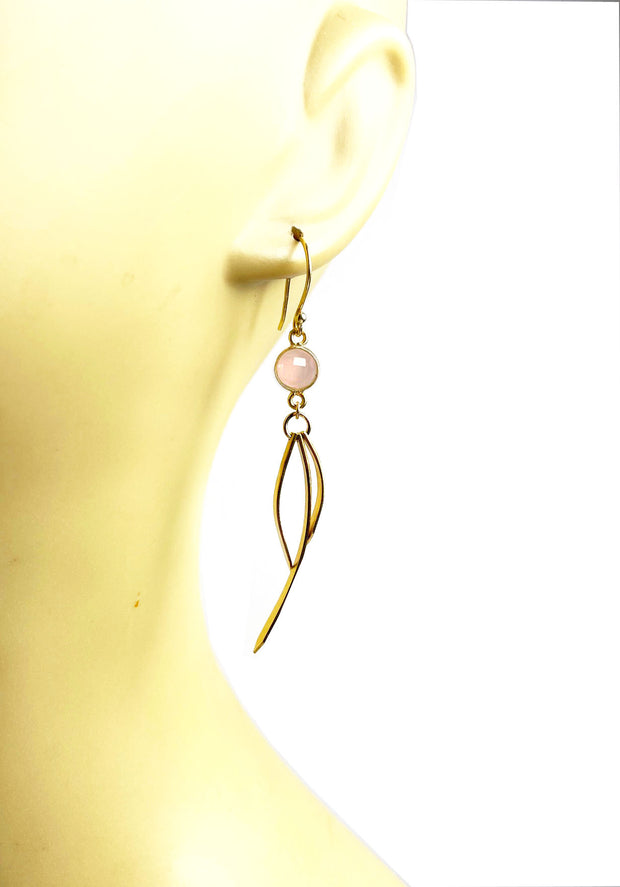 Rose Quartz Dangle Earrings